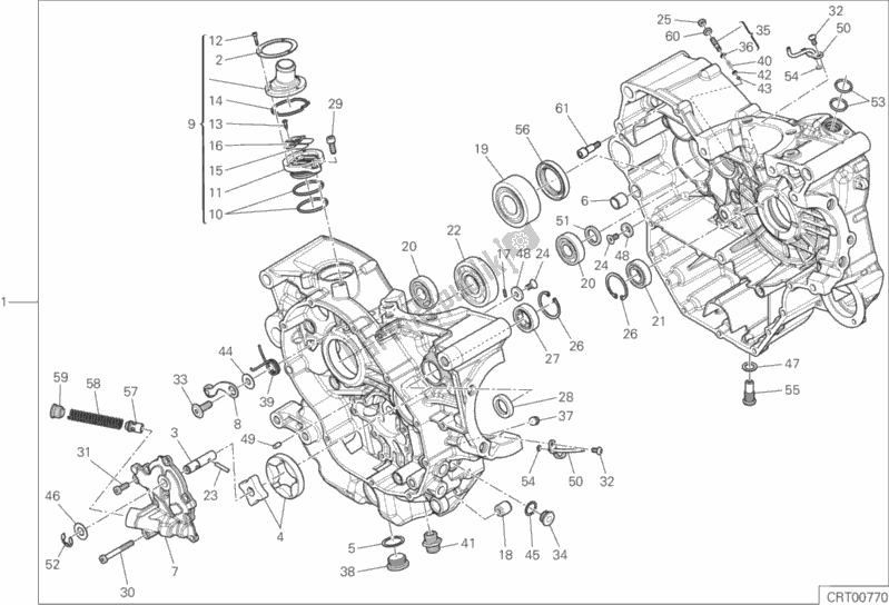 All parts for the 010 - Half-crankcases Pair of the Ducati Monster 821 Thailand 2018